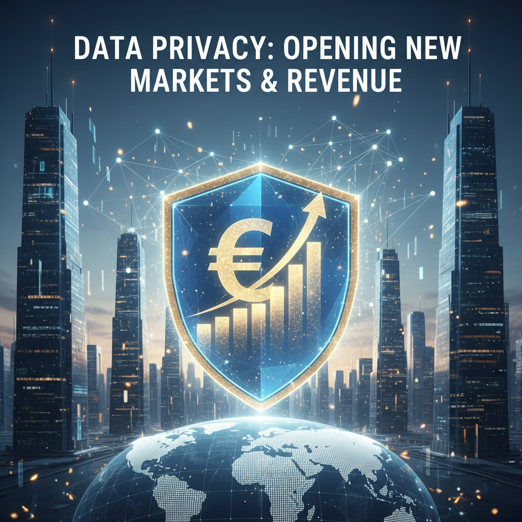 Data privacy and cybersecurity for financial growth and market expansion with digital protection solutions for data-driven revenue increase.